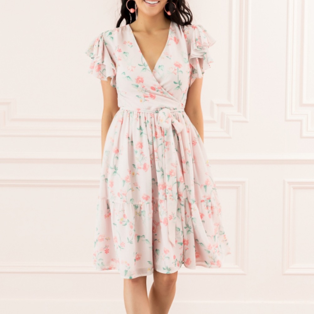 Rachel Parcell Tiered Ruffle Sleeve Dress